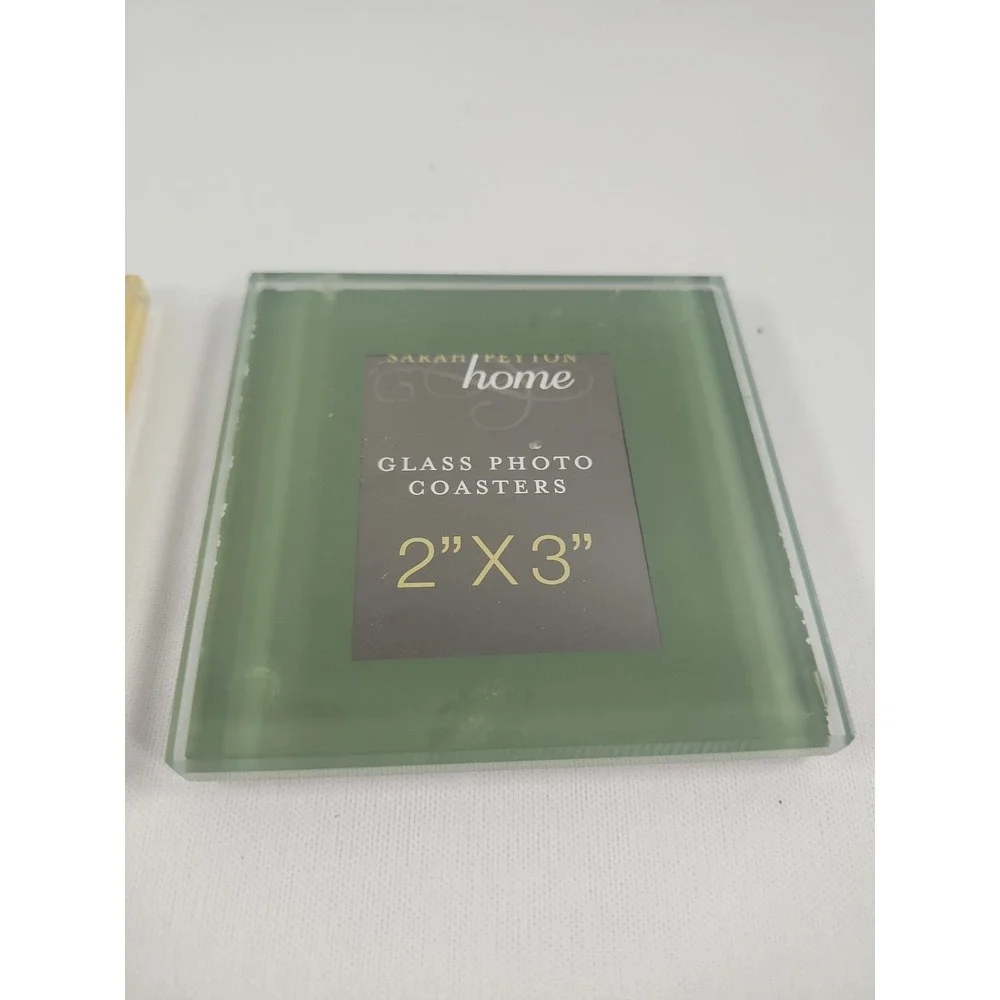 Sarah Peyton Home Set Of 4 Glass Photo Coasters 2